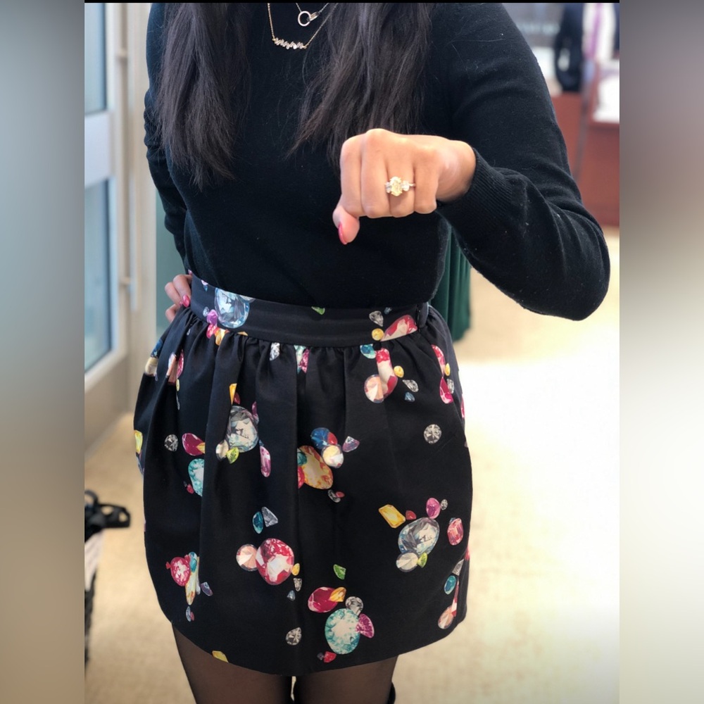 Kate Spade Henrita Black Gems Cupcake Skirt